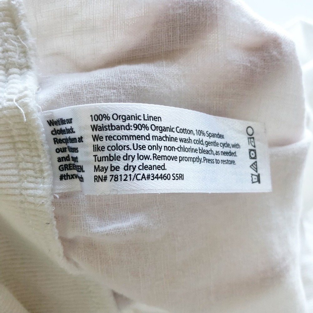 Eileen Fisher Pants Womens XL White Organic Linen Wide Leg Drawstring Loose - Picture 6 of 11